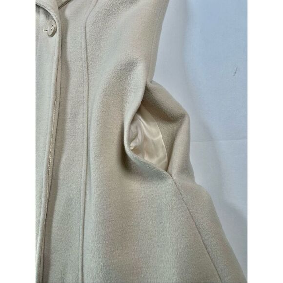 NWT Oak + Fort Wool Blend Lined Long Single Breast Ivory Car Lady Coat Size XS - Picture 9 of 13
